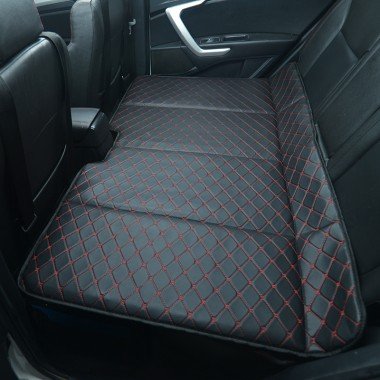 Cheapest Universal Diamond Car Bed - Non-Inflatable Black and Red Stitching Luxury Leather Diamond Car Bed Mattress
