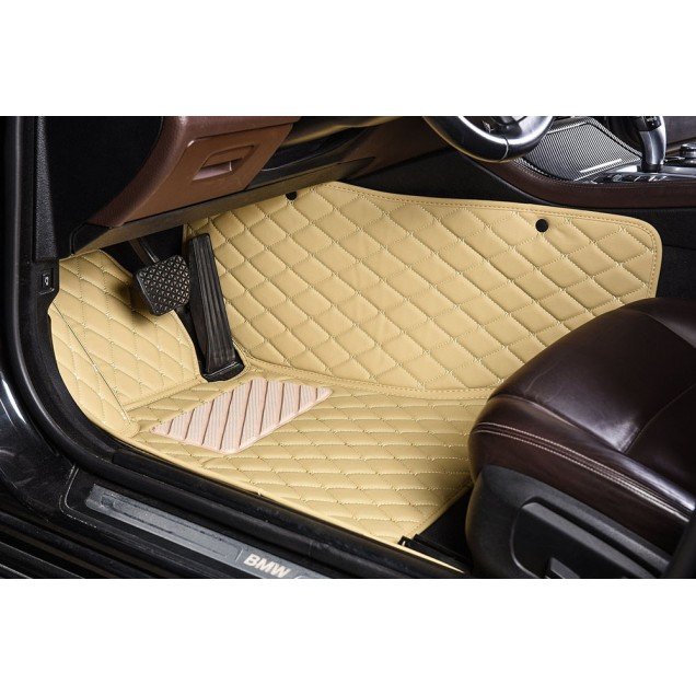 Cheapest Beige Luxury Leather Diamond Car Floor Mats Cheapest Beige Luxury Leather Diamond Car Floor Mats
