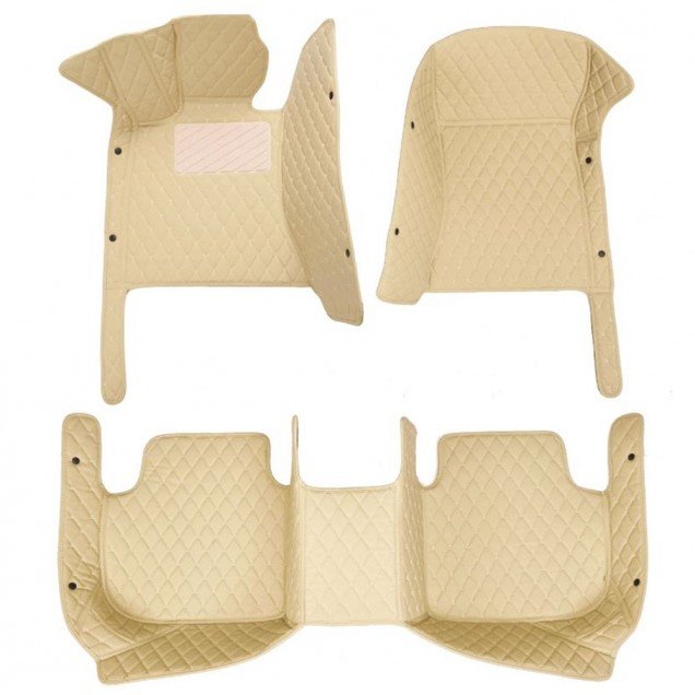 Cheapest Beige Luxury Leather Diamond Car Floor Mats Cheapest Beige Luxury Leather Diamond Car Floor Mats