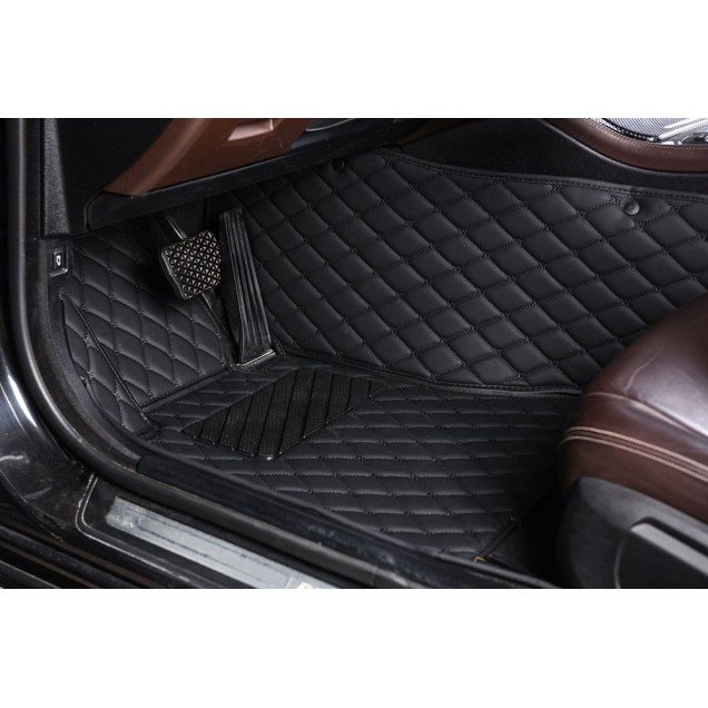 Cheapest Black and Black Stitching Luxury Leather Diamond Car Floor Mats Cheapest Black and Black Stitching Luxury Leather Diamond Car Floor Mats