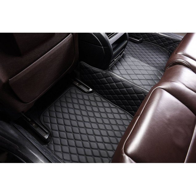 Cheapest Black and Black Stitching Luxury Leather Diamond Car Floor Mats Cheapest Black and Black Stitching Luxury Leather Diamond Car Floor Mats