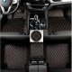 Cheapest Black and Orange Stitching Luxury Leather Diamond Car Floor Mats Cheapest Black and Orange Stitching Luxury Leather Diamond Car Floor Mats