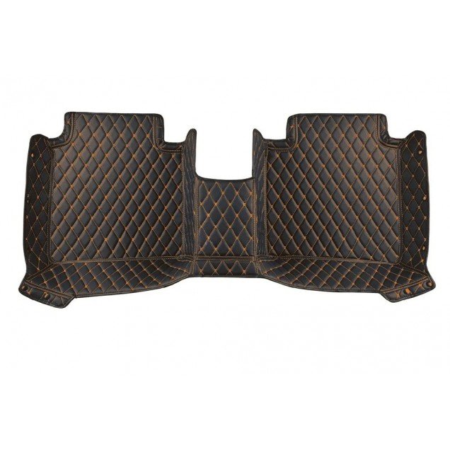 Cheapest Black and Orange Stitching Luxury Leather Diamond Car Floor Mats Cheapest Black and Orange Stitching Luxury Leather Diamond Car Floor Mats