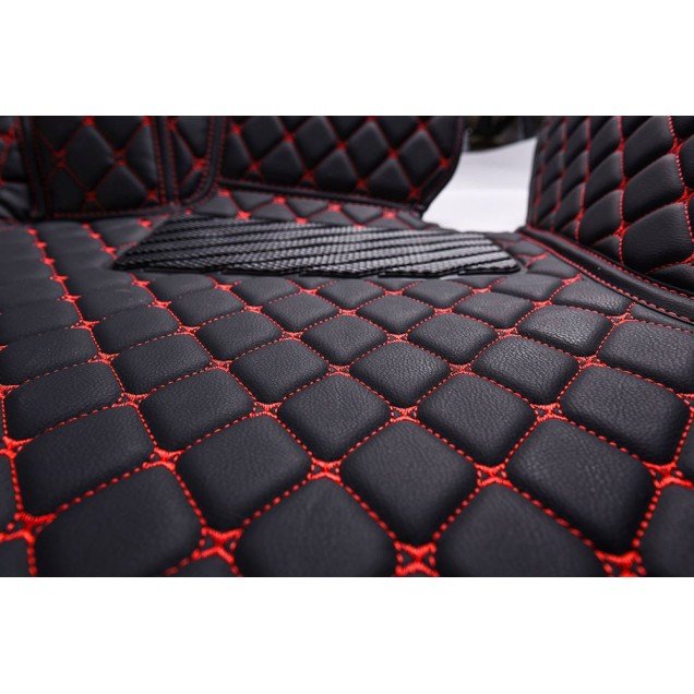 Cheapest Black and Red Stitching Luxury Leather Diamond Car Floor Mats Cheapest Black and Red Stitching Luxury Leather Diamond Car Floor Mats