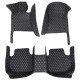 Cheapest Black and White Stitching Luxury Leather Diamond Car Floor Mats Cheapest Black and White Stitching Luxury Leather Diamond Car Floor Mats
