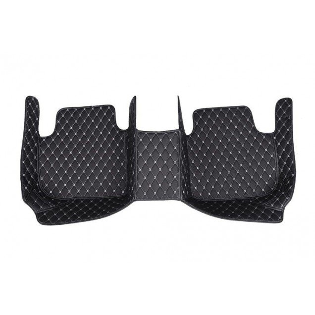 Cheapest Black and White Stitching Luxury Leather Diamond Car Floor Mats Cheapest Black and White Stitching Luxury Leather Diamond Car Floor Mats