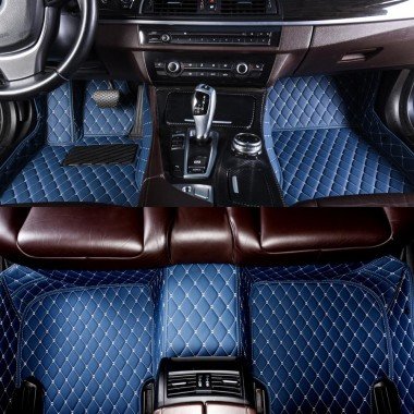 Cheapest Blue Luxury Leather Diamond Car Floor Mats