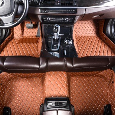 Cheapest Brown Luxury Leather Diamond Car Floor Mats