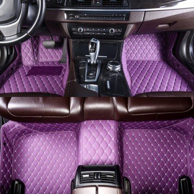 Cheapest Purple Luxury Leather Diamond Car Floor Mats