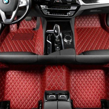 Cheapest Wine Red Luxury Leather Diamond Car Floor Mats