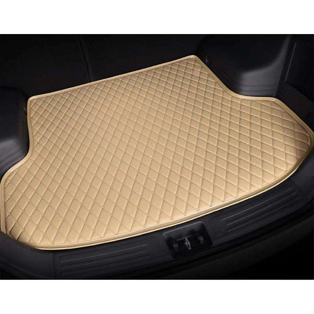 Cheapest Beige Luxury Leather Diamond Trunk Base Mats Cheapest Beige Luxury Leather Diamond Trunk Base Mats