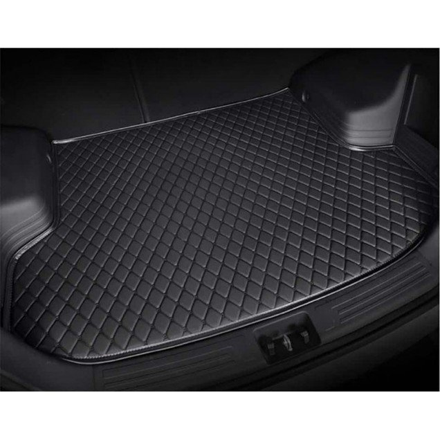 Cheapest Black and Black Stitching Luxury Leather Diamond Trunk Base Mats Cheapest Black and Black Stitching Luxury Leather Diamond Trunk Base Mats