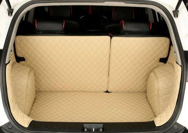 Cheapest Beige Full Cover Luxury Leather Diamond Trunk Car Floor Mats