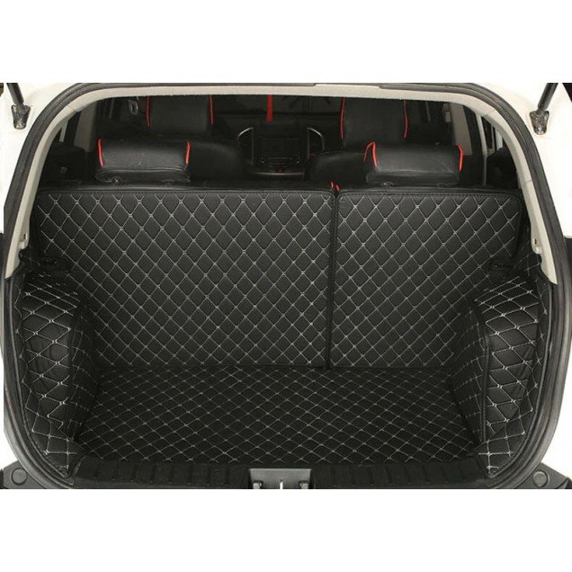Cheapest Black and White Stitching Full Cover Luxury Leather Diamond Trunk Car Floor Mats Cheapest Black and White Stitching Full Cover Luxury Leather Diamond Trunk Car Floor Mats