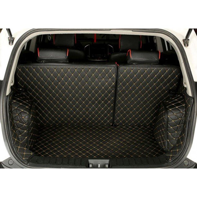 Cheapest Black and Yellow Stitching Full Cover Luxury Leather Diamond Trunk Car Floor Mats Cheapest Black and Yellow Stitching Full Cover Luxury Leather Diamond Trunk Car Floor Mats