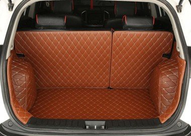 Cheapest Brown Full Cover Luxury Leather Diamond Trunk Car Floor Mats