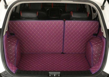 Cheapest Purple Full Cover Luxury Leather Diamond Trunk Car Floor Mats