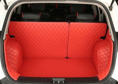Cheapest Red Full Cover Luxury Leather Diamond Trunk Car Floor Mats
