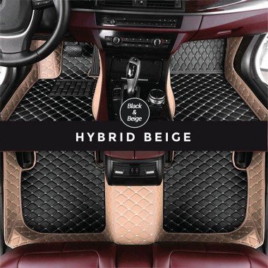 Cheapest Black and Beige Hybrid Mode Premium Diamond Car Floor Mats