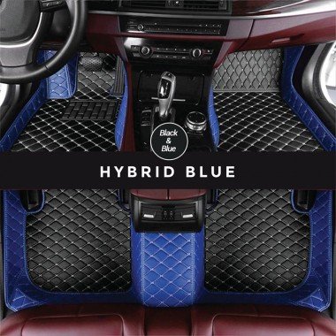 Cheapest Black and Blue Hybrid Mode Premium Diamond Car Floor Mats