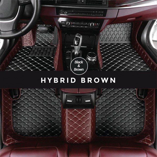 Cheapest Black and Brown Hybrid Mode Premium Diamond Car Mats Cheapest Black and Brown Hybrid Mode Premium Diamond Car Mats