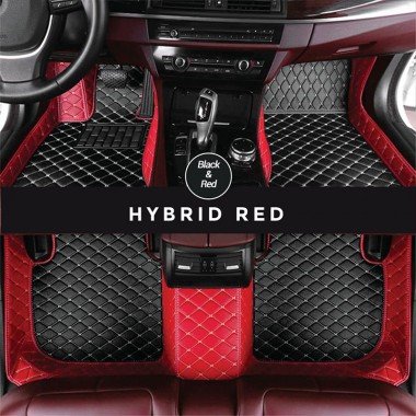Cheapest Black and Red Hybrid Mode Premium Diamond Car Floor Mats