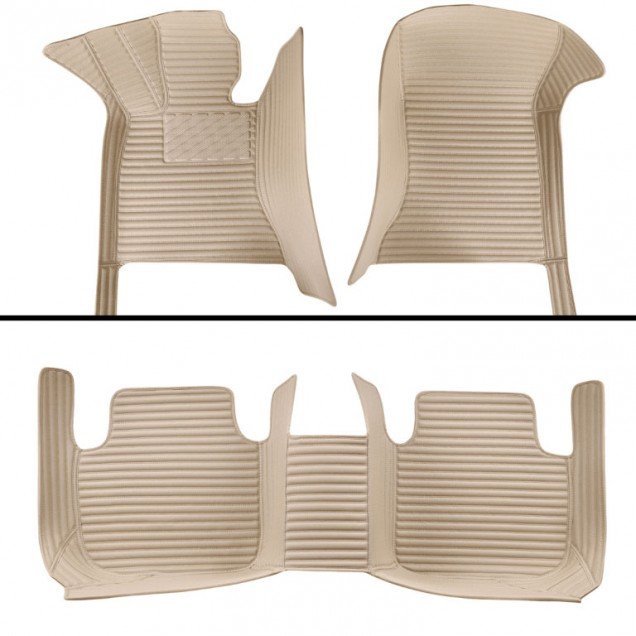 Cheapest Beige Luxury Leather Stripe Car Floor Mats Cheapest Beige Luxury Leather Stripe Car Floor Mats