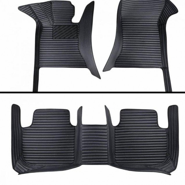 Cheapest Black Luxury Leather Stripe Car Floor Mats Cheapest Black Luxury Leather Stripe Car Floor Mats