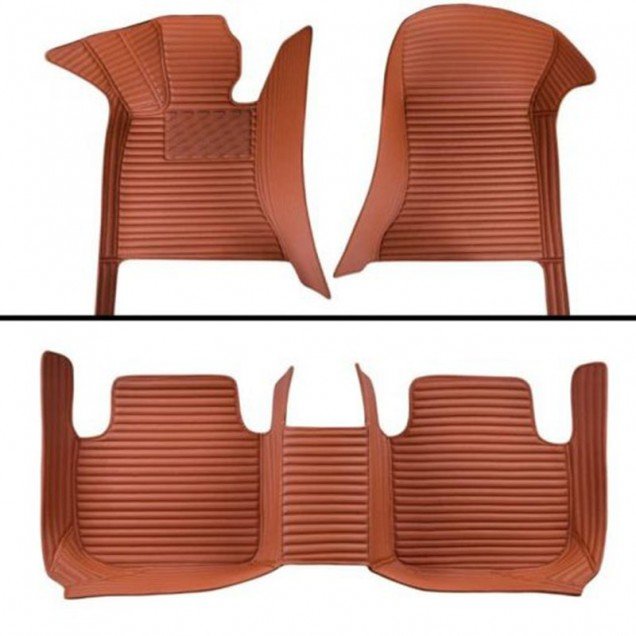 Cheapest Brown Luxury Leather Stripe Car Floor Mats Cheapest Brown Luxury Leather Stripe Car Floor Mats