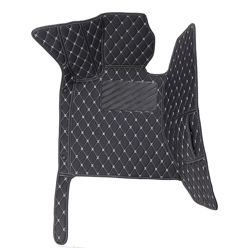 Cheapest Black and White Stitching Diamond Car Mats Set