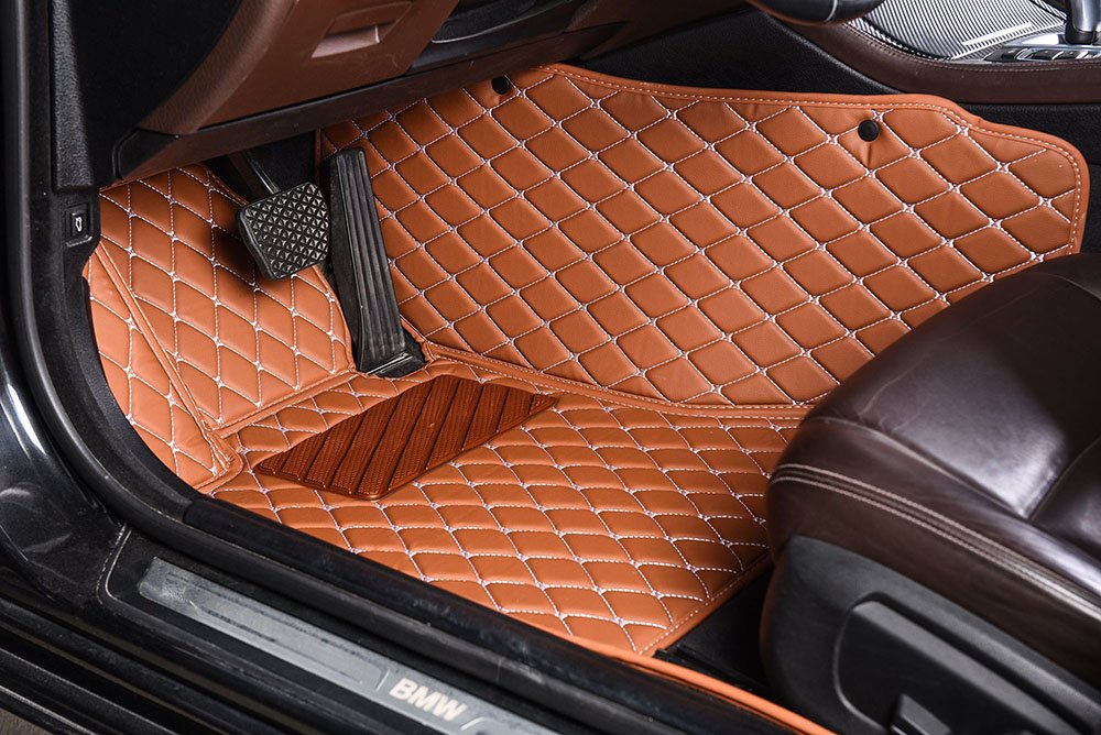 Cheapest Brown Luxury Leather Diamond Car Mats
