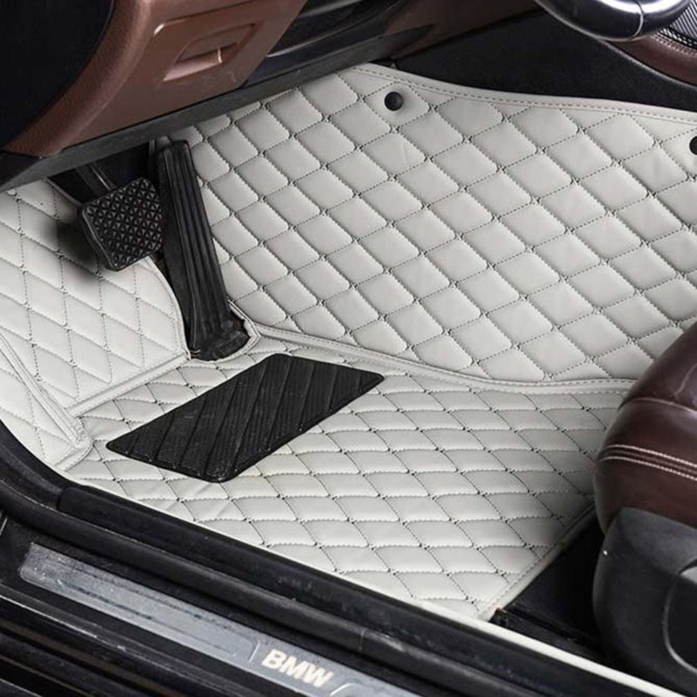 Cheapest Grey Luxury Leather Diamond Car Mats