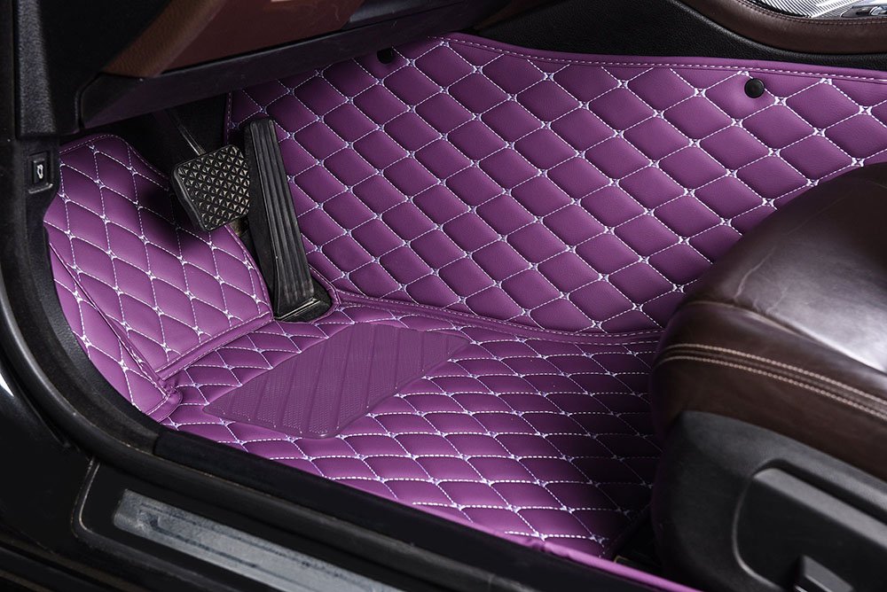 Cheapest Purple Luxury Leather Diamond Car Mats