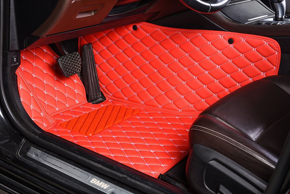 Cheapest Red Luxury Leather Diamond Car Mats