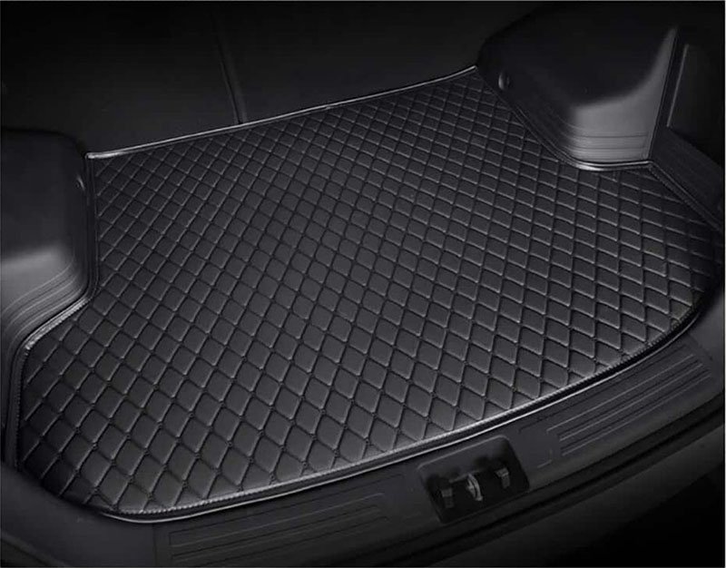 Cheapest Black and Black Stitching Luxury Leather Diamond Trunk Base Mats
