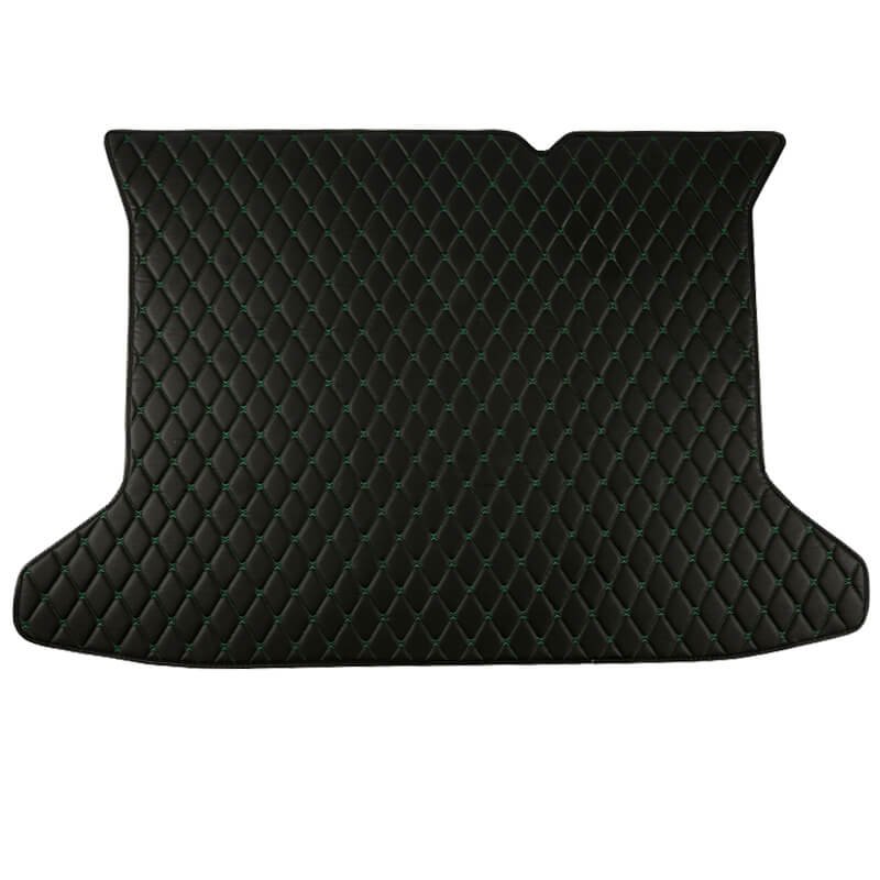 Cheapest Black and Green Stitching Luxury Leather Diamond Trunk Base Mats