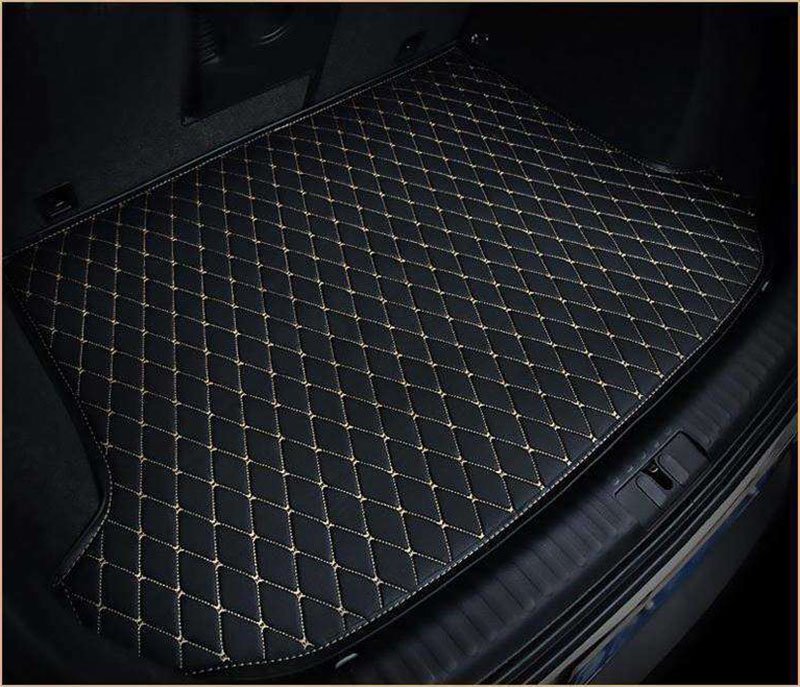 Cheapest Black and White Stitching Luxury Leather Diamond Trunk Base Mats