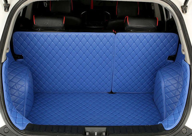Cheapest Blue Full Cover Luxury Leather Diamond Trunk Car Mats