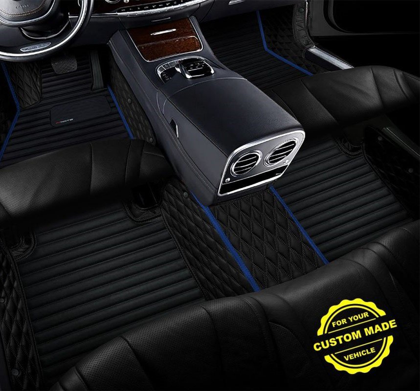 Cheapest Dark Blue Hybrid Line Series Premium Car Mats