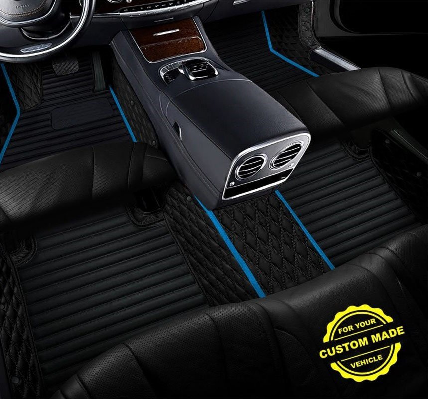 Cheapest Light Blue Hybrid Line Series Premium Car Mats