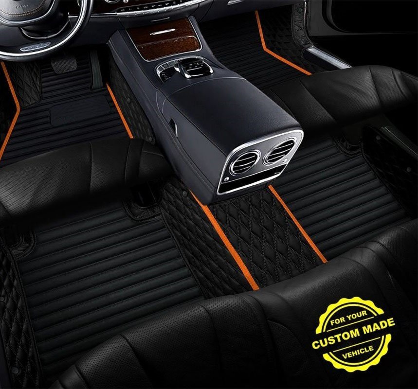 Cheapest Orange Hybrid Line Series Premium Car Mats
